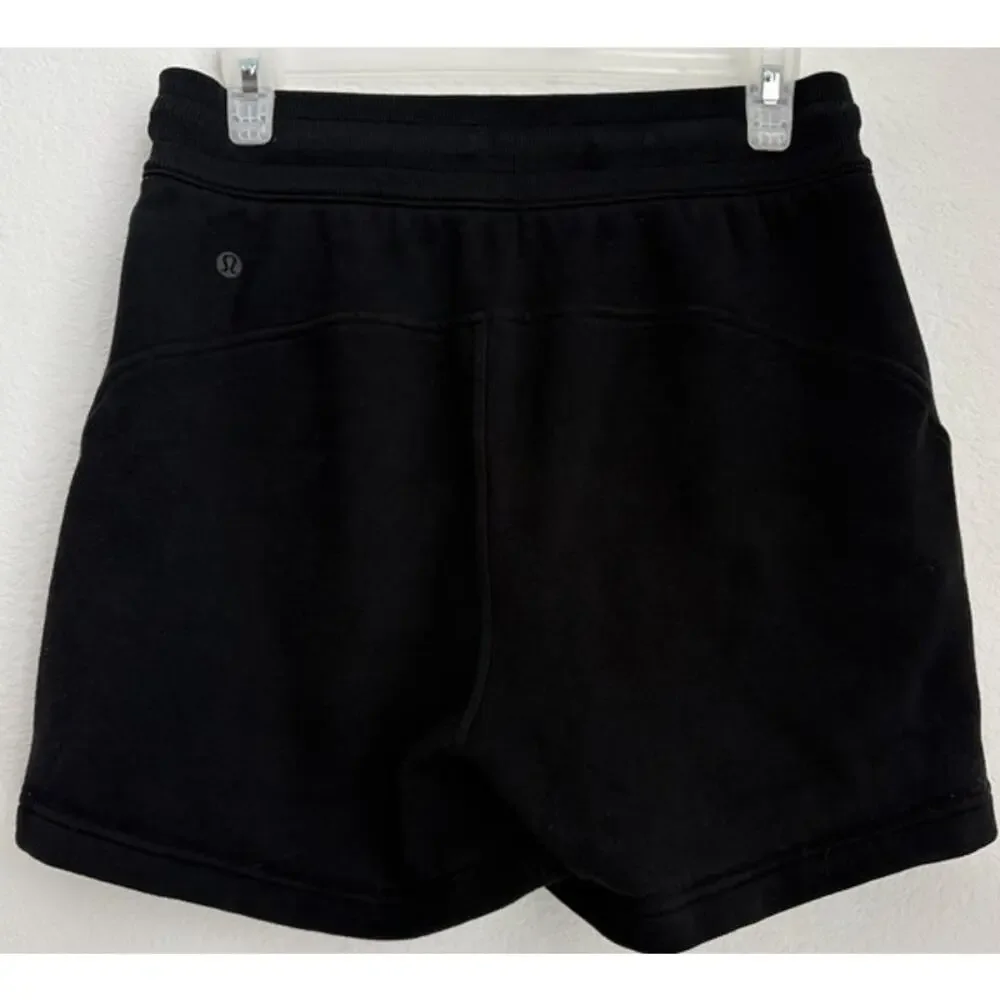 Womens Lululemon High Rise 5" Black Scuba Sweat Shorts Size 6 - Picture 3 of 4
